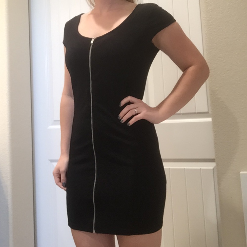Zip up little black dress